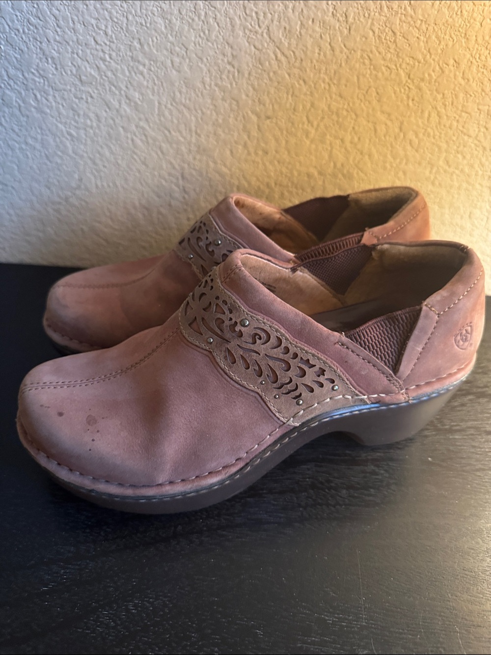 Ariat Brown Leather Clogs Size 8.5